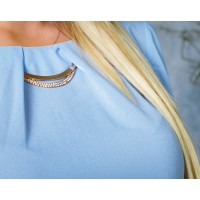 Жіноча красива блузка з шифону на резинці весняна блакитна