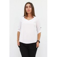 Стильна жіноча блузка вільного крою кольору біла