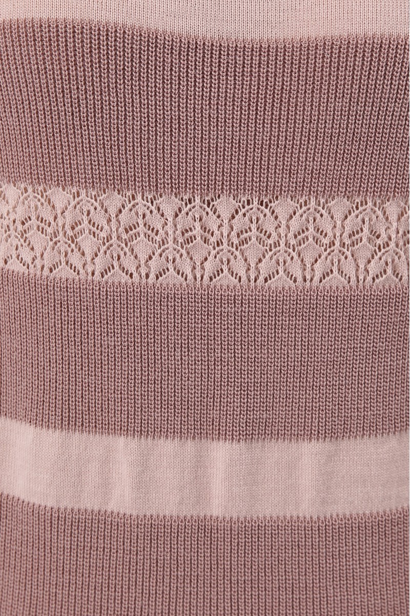 Гарний светр жіночий з мереживними смугами фрезовий