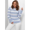 Гарний светр жіночий з мереживом блакитний