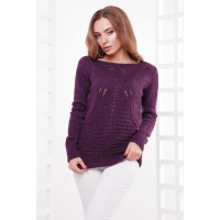 Нарядний жіночий светр з вирізом лодочка фіолетовий