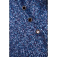 Теплий прямий светр крою реглан кольору синій меланж