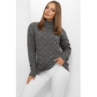 Сірий графітовий светр жіночий на зиму гарної в'язки